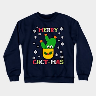 Merry Cact Mas - Opuntia Microdasys Cactus In Christmas Holly Pot Crewneck Sweatshirt